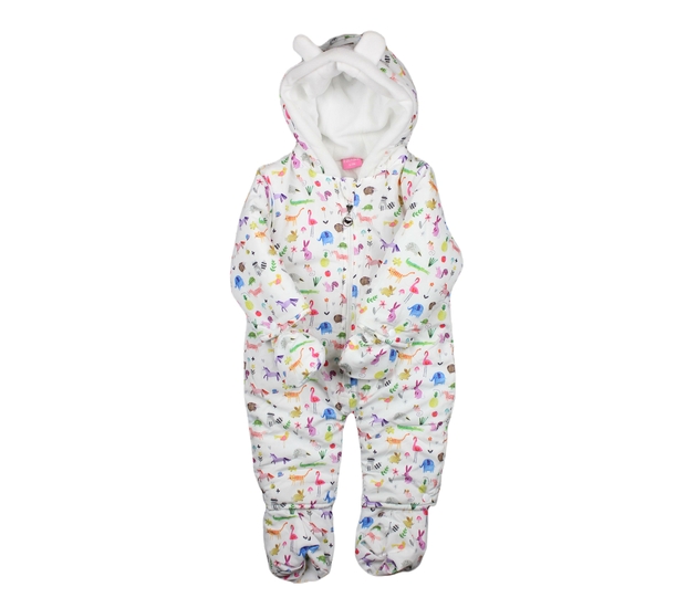 Bílý overal se zvířátky 