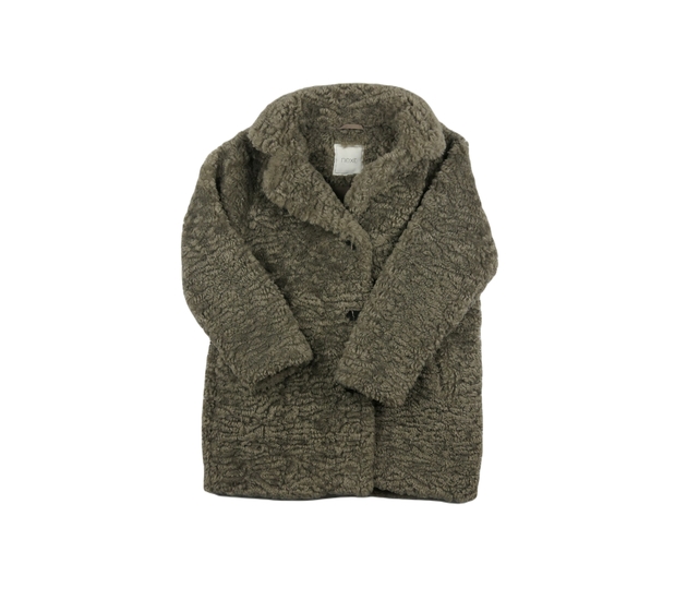 Hnědý chlupatý jemný kabátek Next