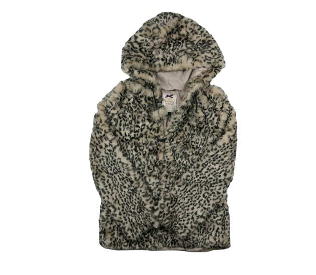 Chlupatý hnědý kabátek se zvířecím vzorem M&S