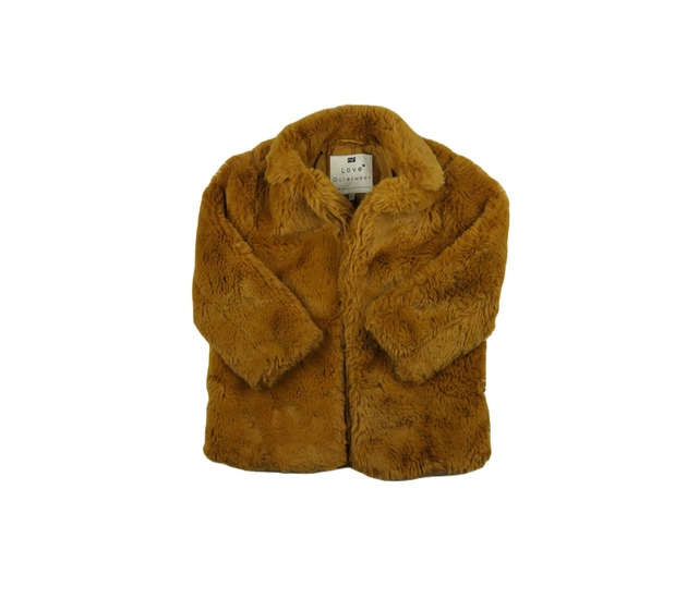 Hořčicový chlupatý kabátek F&F