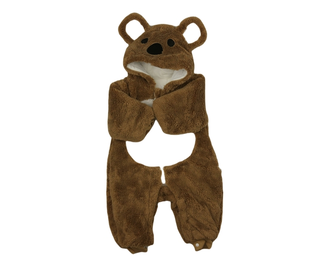 Hnědý chlupatý overal 