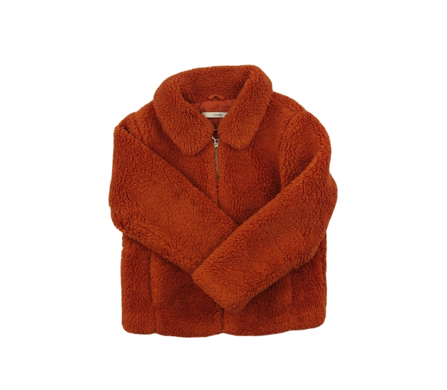 Cihlová chlupatá bunda George