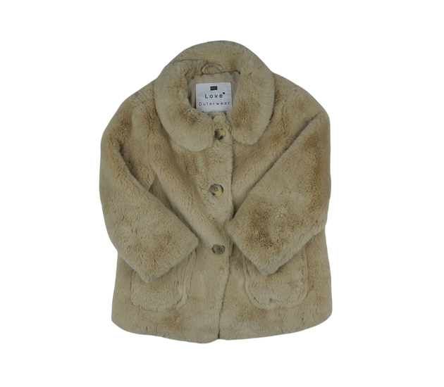 Hnědý chlupatý jemný kabátek F&F