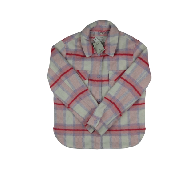 Nová růžovofialová kostkovaná košilová bundička Ge