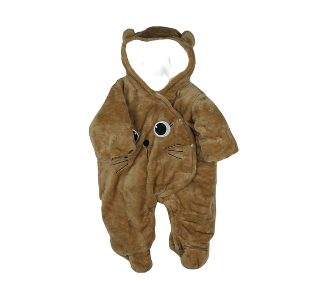 Hnědý teplejší přechodový overal s čumáčkem