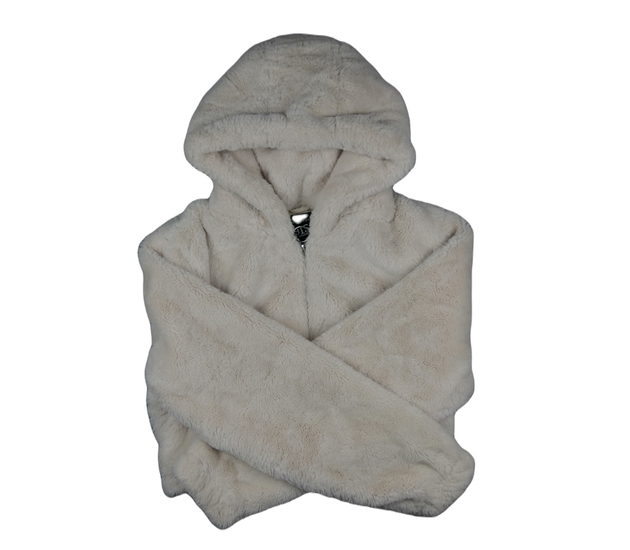 Krémová chlupatá crop top bundička věk 14-15 let New Look