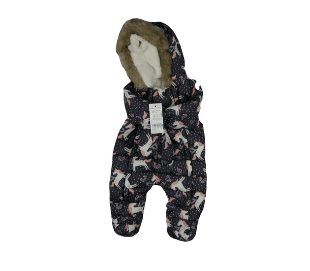 Nový tmavý zimní overal s jedorožcem F&F