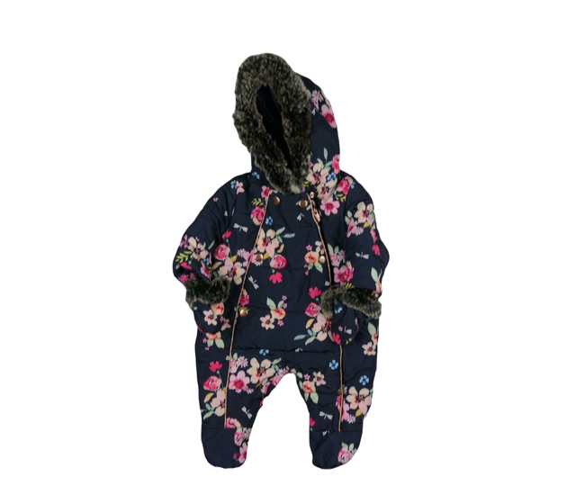 Tmavomodrý květinový overal Mothercare