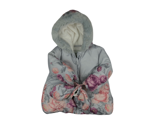 Modrošedá květinová zimní bundička George