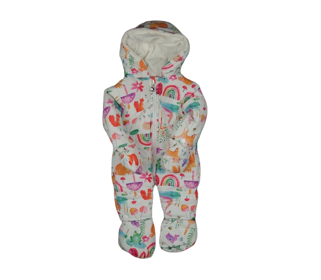 Bílý prošívaný přechodový overal 