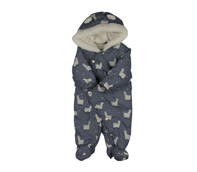 Tmavomodrý zimní overal s alpakou John Lewis