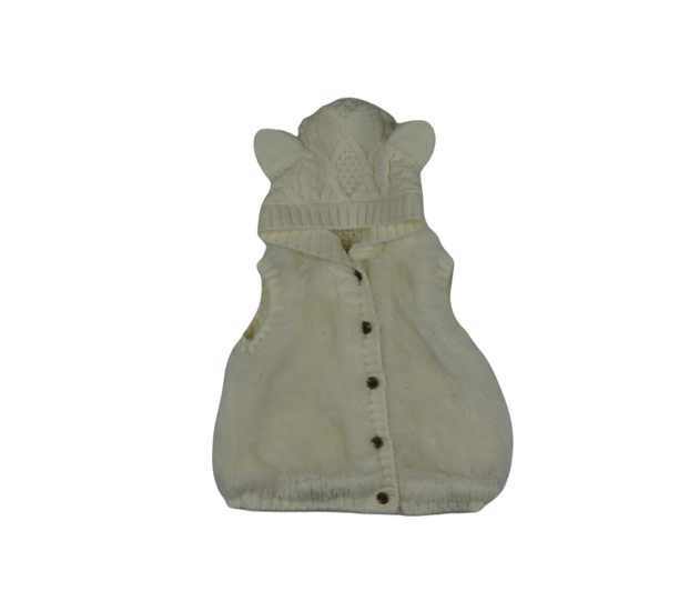 Krémová chlupatá vestička 