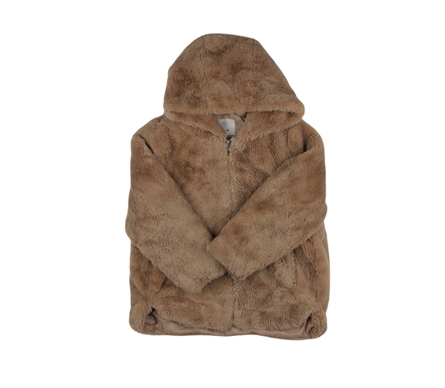 Hnědý chlupatý kabátek Zara