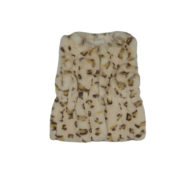 Hnědá chlupatá vestička se vzory Next