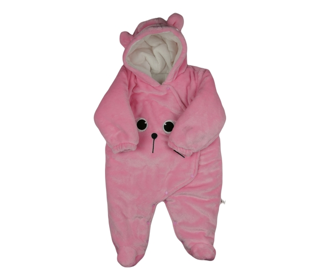 Růžový zimní overal s čumáčkem