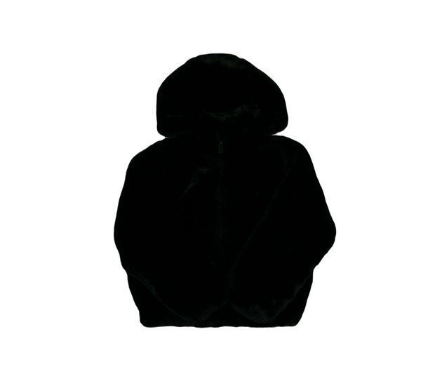 Černá chlupatá bunda vel. 8 let