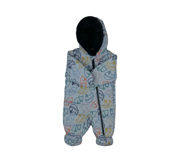 Modrý přechodový overal se zvířátky Nutmeg