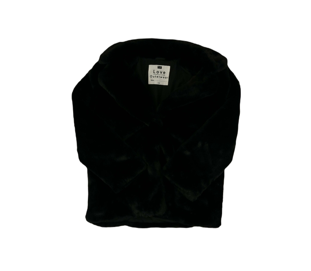 Černý chlupatý kabátek F&F