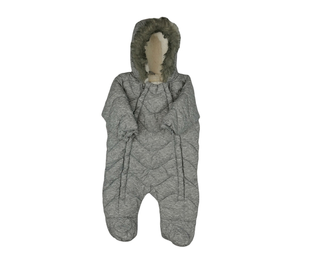 Šedý melírovaný zimní overal F&F