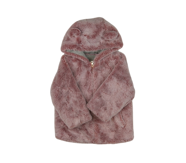 Růžová chlupatá bundička Next