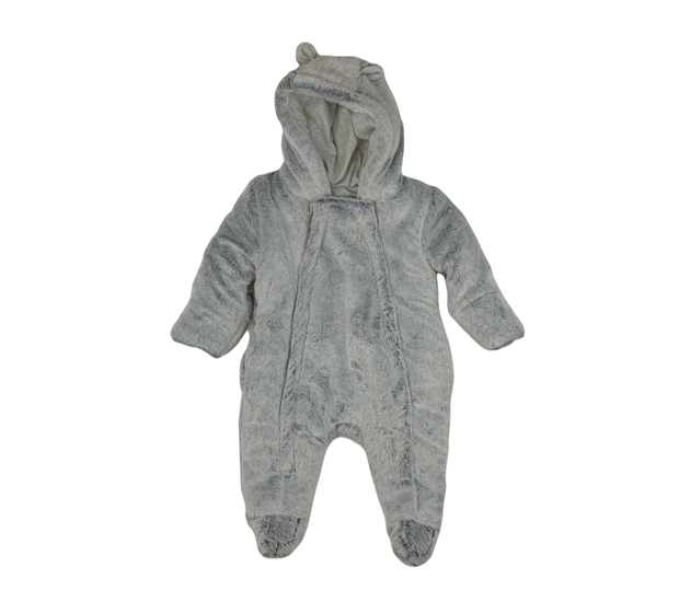 Šedý chlupatý kojenecký overal George