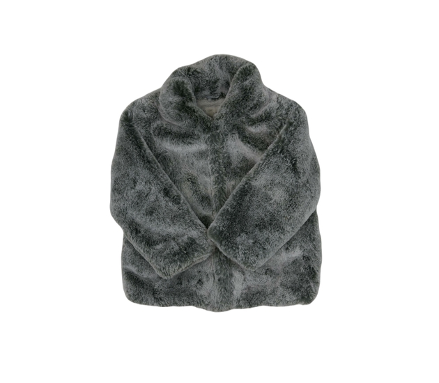 Šedá chlupatá bundička Tu