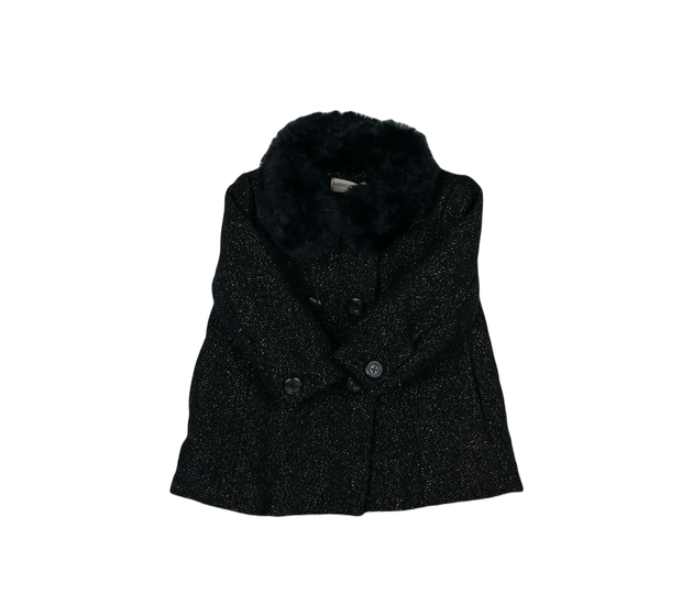 Tmavomodrý lesklý kabátek s vnitřním chlupem