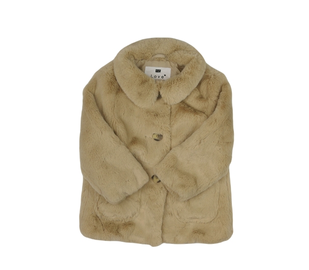 Hnědý chlupatý kabátek F&F