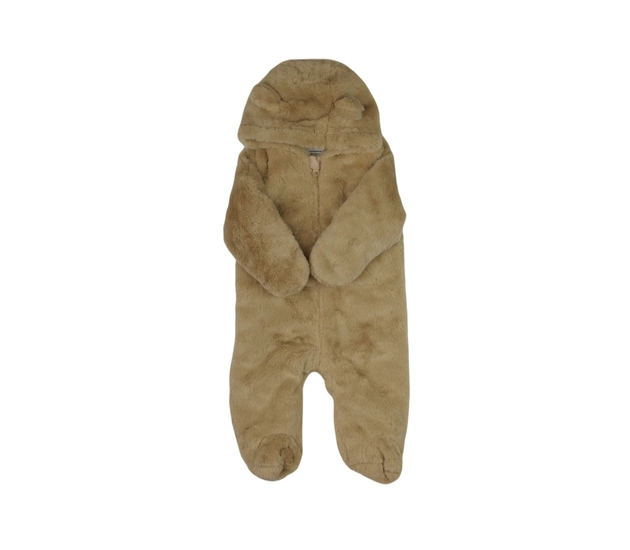 Hnědý chlupatý zimní overal Primark