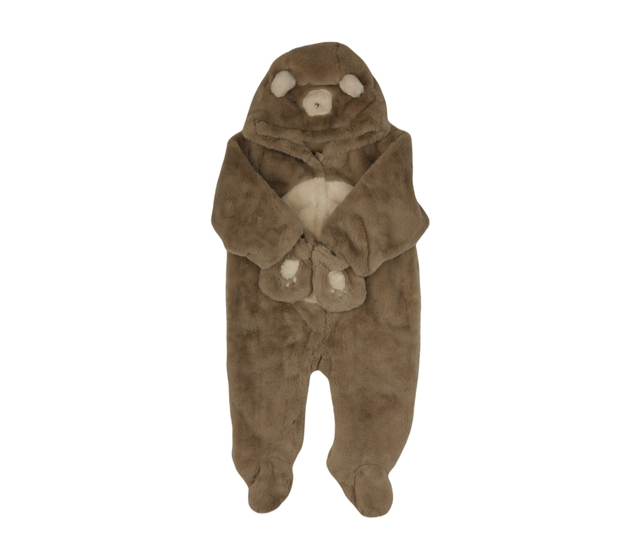 Hnědý chlupatý overal Next