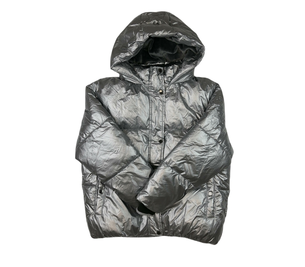 Stříbrná nepromokavá zimní bunda