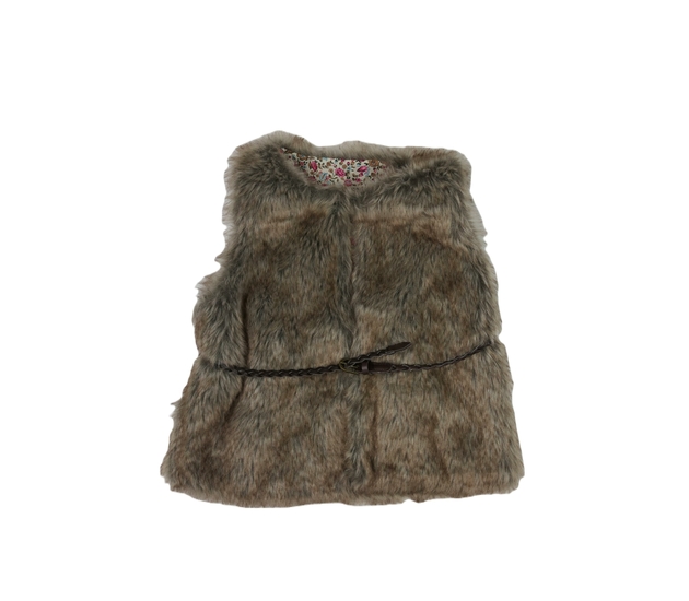 Hnědá chlupatá vestička 