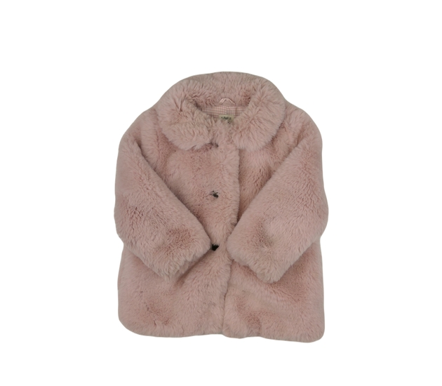 Růžový chlupatý silný kabátek F&F