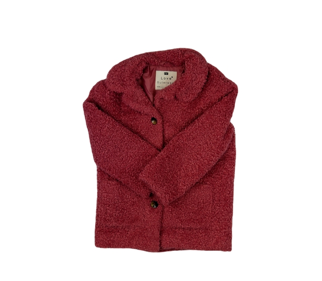 Červený chlupatý kabátek F&F