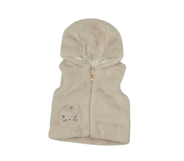 Krémová chlupatá vestička Nutmeg