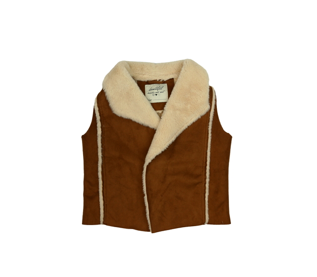 Hnědá vesta s vnitřním chlupem