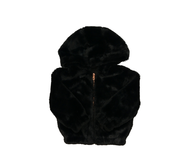 Černá chlupatá bundička s podšívkou F&F