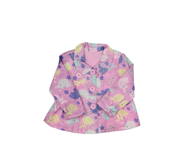 Fialový slabý kabátek se slony 