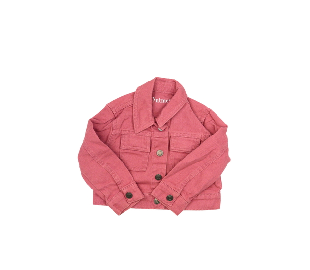 Starorůžová riflová crop bunda Nutmeg