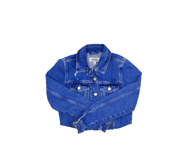 Modrá riflová crop bunda New Look