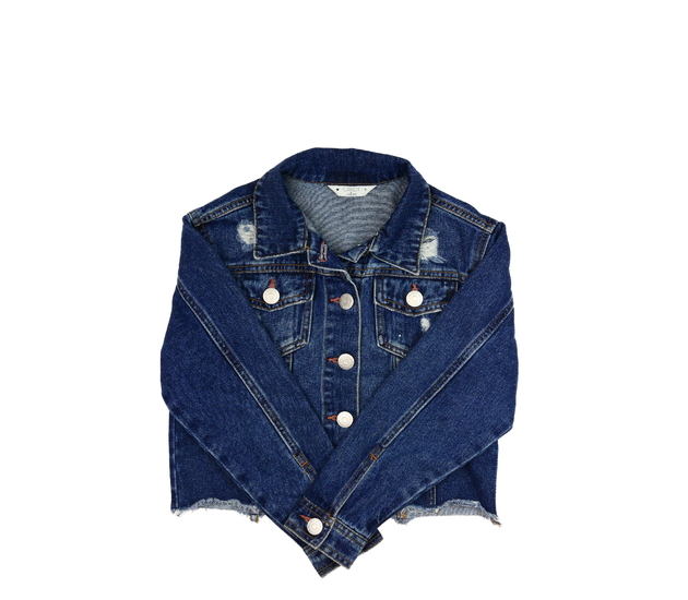 Modrá riflová crop top bunda