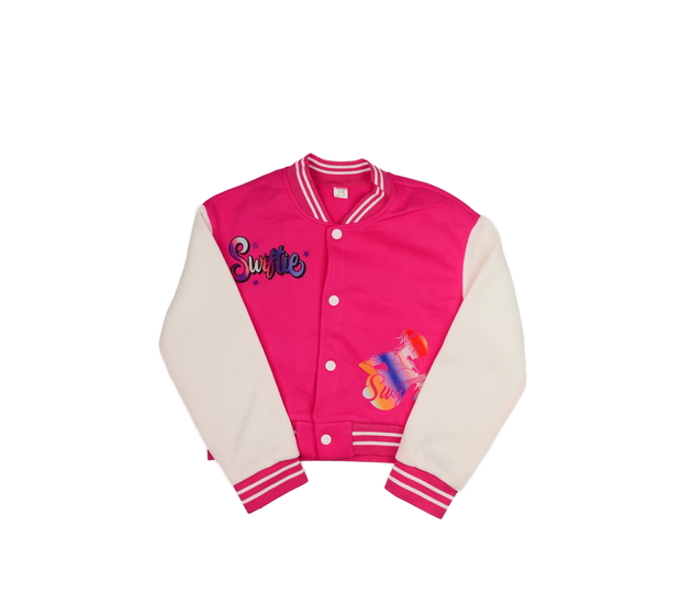 Růžovobílá mikinová bundička na patenty