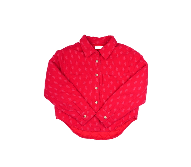 Červená prošívaná jarní bunda Zara