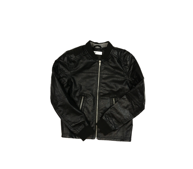 Černá koženková pevná bunda H&M