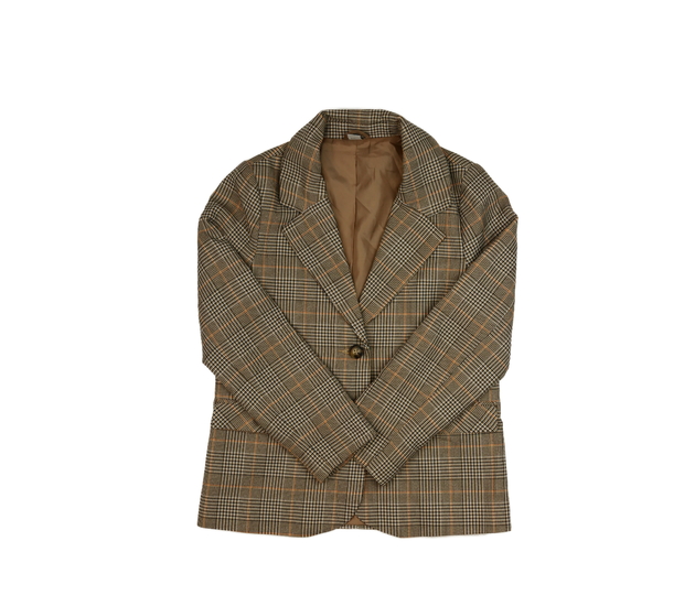 Hnědé pruhované sako Tu