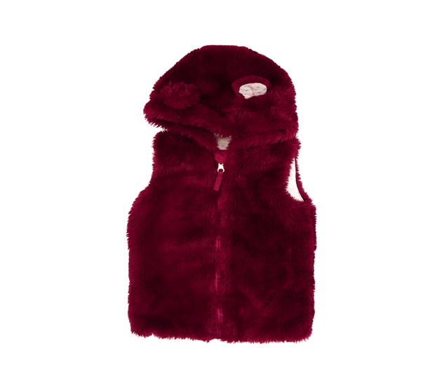 Bordo chlupatá vestička s podšívkou Nutmeg