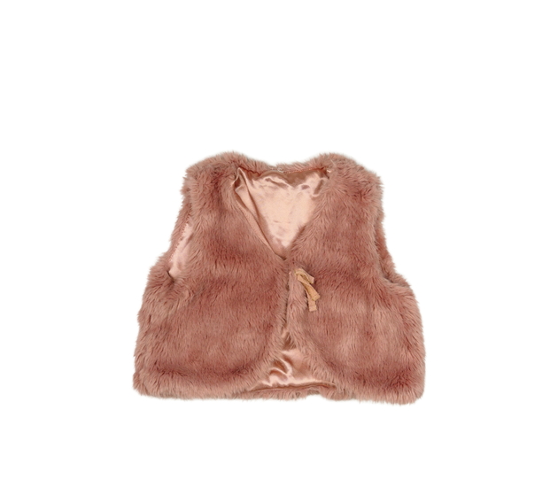 Růžová chlupatá vestička