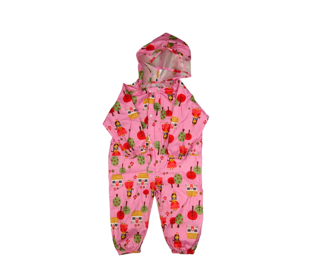Růžová kombinéza do deště s obrázky 