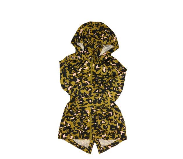 Zelená vzorovaná parka větrovka 