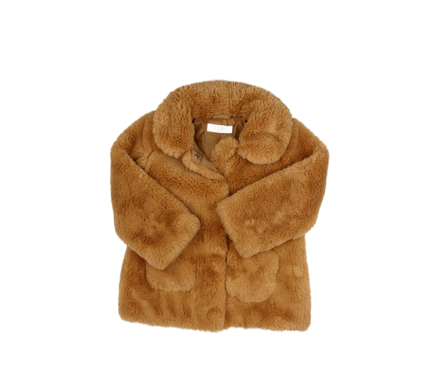 Hnědý chlupatý hebký kabátek H&M